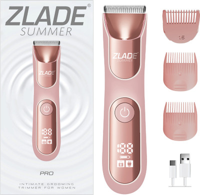 Zlade Summer Pro Intimate Body Trimmer for Women Fully Waterproof Body Groomer 90 min  Runtime 4 Length Settings(Black)