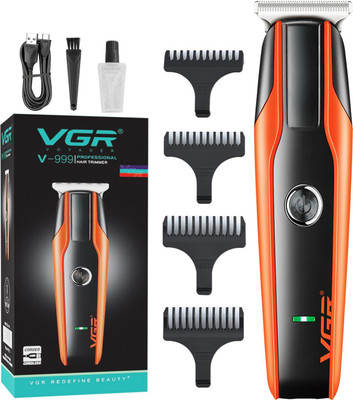 VGR V-999 Professional Hair Trimmer 120 min  Runtime 4 Length Settings(Orange, Black)
