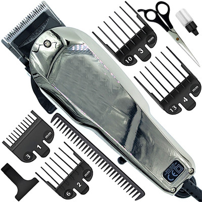 GroomHQ Y7 Hair Clipper Men Razor Heavy Duty Salon Use New High Quality Beard Moustache Fully Waterproof Trimmer 0 min  Runtime 7 Length Settings(Steel)