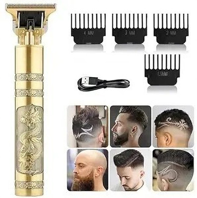 Podnix Dragon Design Electric Trimmer Men | Trimmer Blade | Painless Hair Remover 216 Trimmer 120 min  Runtime 4 Length Settings(Gold)