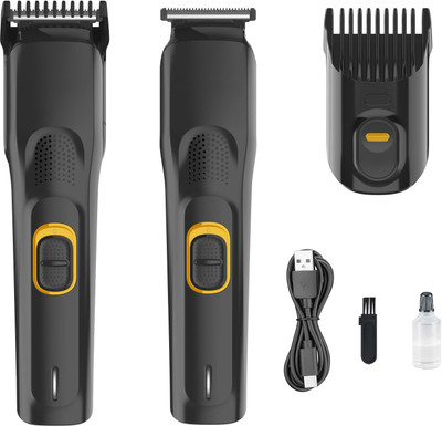 HTTCC Cordless Professional Hair Trimmer Trimmer 45 min  Runtime 4 Length Settings(Black)