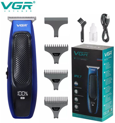 VGR V-255 with LED Display & IPX7 Fully Washable Fully Waterproof Trimmer 120 min  Runtime 3 Length Settings(Blue)