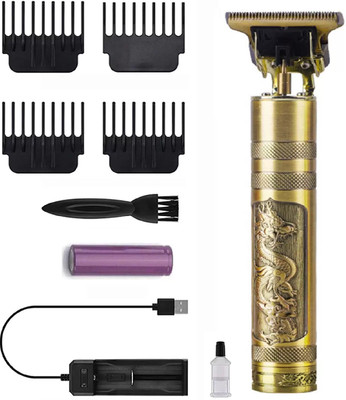 Leemoza Ultra Golden Cordless Trimmer, Multiple Comb, Shaver, Beard Quality Professional Trimmer 120 min  Runtime 4 Length Settings(Gold)