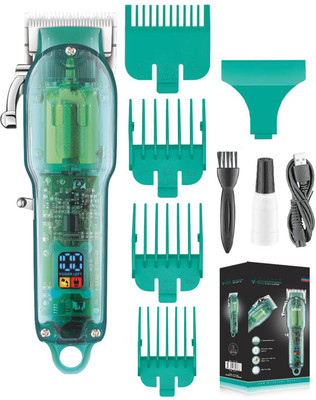 Frinzoo Professional Rechargeable Heavy Duty Hair Trimming Device With Lithium Ion Fully Waterproof Trimmer 240 min  Runtime 4 Length Settings(Green)