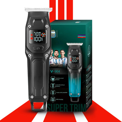 MM telecom Beard Grooming Tool with Stainless Steel Precision Blades Trimmer 100 min  Runtime 4 Length Settings(Black)