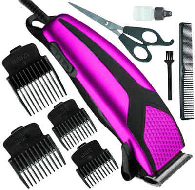 Crostal Adjustable Blade Easy Operation Hair Cutting Machine FOR MEN Trimmer 0 min  Runtime 4 Length Settings(Pink, Black)