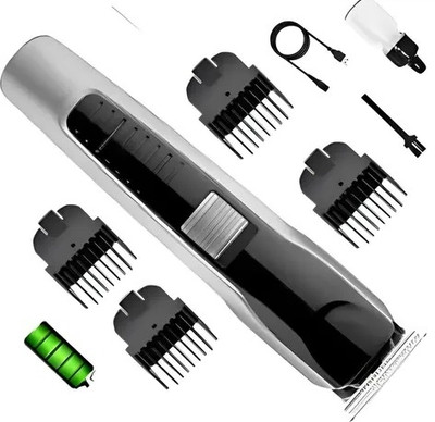 HTC Trimmer Men Hair Cutting Machine Haircut Trimmer 90 min  Runtime 4 Length Settings(Black)
