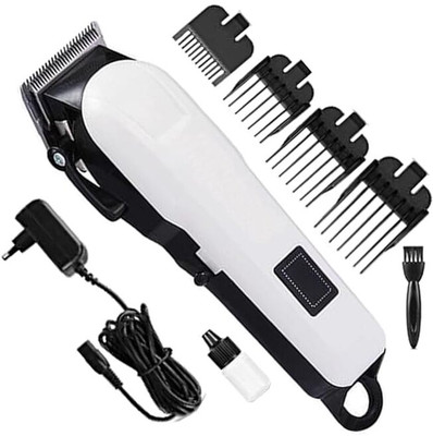 KM Traders Rechargeable Hair Clipper & trimmer For Men Adjustable Professional Beard Shaver Trimmer 60 min  Runtime 4 Length Settings(White)