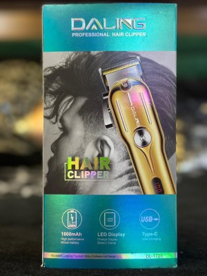DALING DL-1723 Professional Hair Clipper Rechargeable Trimmer 300 min  Runtime 5 Length Settings(Gold)