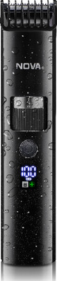 NOVA NHT 1100 Digital Waterproof Fully Waterproof Trimmer 200 min  Runtime 60 Length Settings(Black)