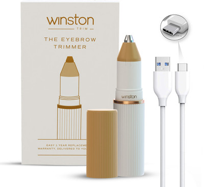 Winston Eyebrow Trimmer for women - Rechargeable Trimmer 90 min  Runtime 0 Length Settings(White)