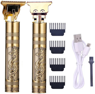TAKEOVERHUB Professional Vintage T9 USB Hair Cutting Trimmer T42 Trimmer 60 min  Runtime 4 Length Settings(Gold)
