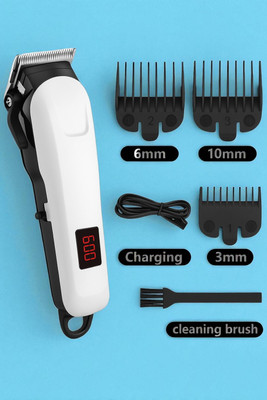 Sagaft X166 Rechargeable Cordless Hair Trimmer – Professional Grooming Tool Fully Waterproof Trimmer 240 min  Runtime 4 Length Settings(White)