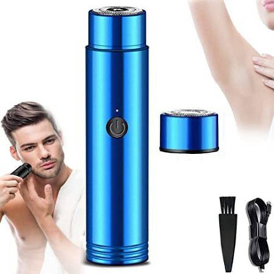 Antoj Mini Electric Shaver Shaving, Wet & Dry Use & Low-Noise Rechargeable Trimmer Trimmer 90 min  Runtime 1 Length Settings(Blue)