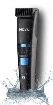NOVA NHT 1059 Digital Waterproof Fully Waterproof Trimmer 200 min  Runtime 40 Length Settings(Black, Blue)