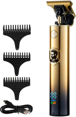 Kemei KM-252 USB PROFESSIONAL HAIR CLIPPER Trimmer 60 min  Runtime 4 Length Settings(Gold, Black)