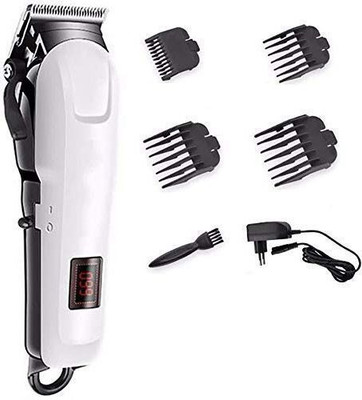 MynxeHTC 809-Rechargeble Hair Clipper Precision Staainless Steel_Cutter Powerful_Motor Trimmer 45 min  Runtime 4 Length Settings(Black)