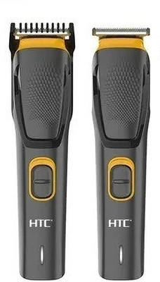 HTC AT 509 Cordless Professional Hair Trimmer Waterproof Stainless Steel Blade Trimmer 60 min  Runtime 4 Length Settings(Black, Yellow)