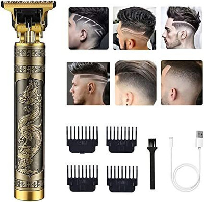 Niavaa Vintage T9 Hair Trimmer SBG Salon Series Fully Waterproof Trimmer 60 min  Runtime 4 Length Settings(Gold)