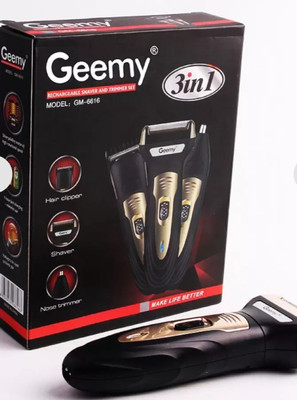 Geemy 6616 Trimmer 60 min  Runtime 4 Length Settings(Multicolor)
