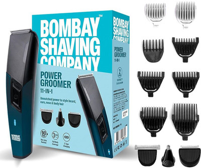 BOMBAY SHAVING COMPANY POWER GROOMER 11-IN-1 Trimmer 90 min  Runtime 3 Length Settings(Black)