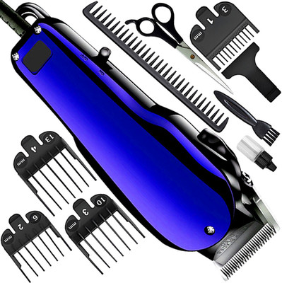 TrimStyle Corded Professional Saving Trimmer J1 Men Hair Clipper Powerful Beard Moustache Fully Waterproof Trimmer 0 min  Runtime 7 Length Settings(Blue)