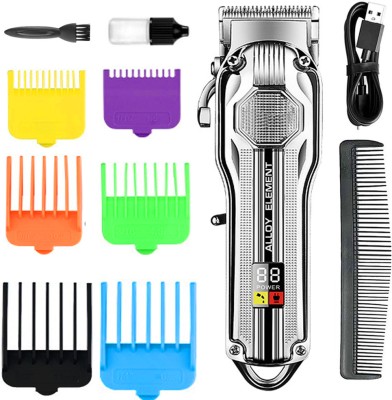Crostal Metal body wireless hair clipper km 517 for every type hair Trimmer 200 min  Runtime 3 Length Settings(Steel)
