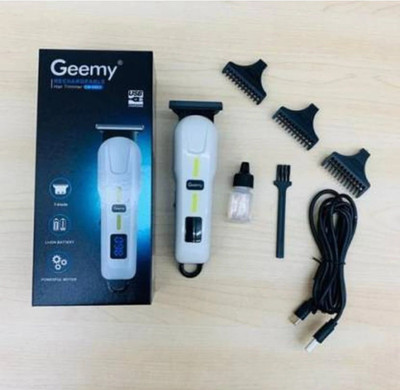 Geemy GM-6661 Fully Waterproof Trimmer 200 min  Runtime 4 Length Settings(White)