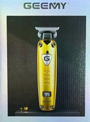 Geemy Hair trimmer gm 8006 lcd display beard hair rechargeable Trimmer 120 min  Runtime 4 Length Settings(Gold, Black)