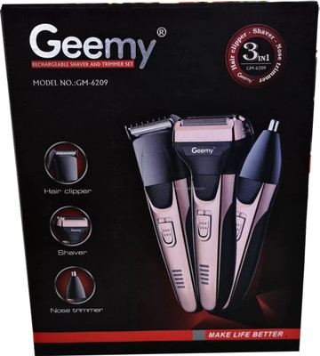 Geemy 6209 Trimmer 60 min  Runtime 4 Length Settings(Multicolor)