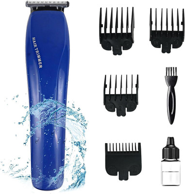 Misuhrobir Hair & Beard Trimmer For Men Fully Waterproof Trimmer 45 min  Runtime 5 Length Settings(Blue)