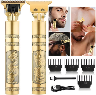 HouseOfCommon Hair Trimmer XY336 Trimmer 120 min  Runtime 4 Length Settings(Gold)