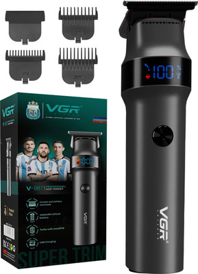 VGR V-987 Professional Trimmer 400 min  Runtime 4 Length Settings(Black)