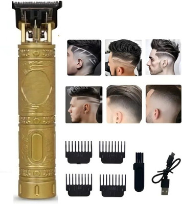 RjGuru Professional Golden Metal Maxtop t99 Body Trimmer Haircut Grooming Kit Z2020 Trimmer 120 min  Runtime 4 Length Settings(Gold)