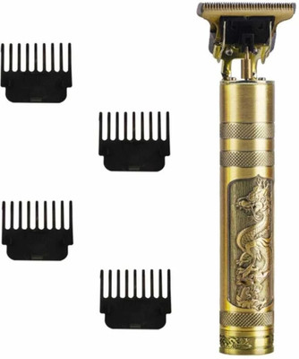 ZATCO Cutting-Waterproof- METAL BODY T BLADE Trimmer 120 min  Runtime 4 Length Settings(Gold)