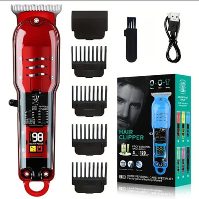 Geemy Hair trimmer and open head curbing trimmer led display rechargeable for mans Body Groomer 120 min  Runtime 4 Length Settings(Multicolor)