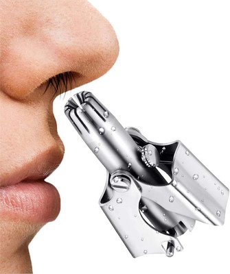 Buzzomart Nose Hair Trimmer, Ear & Nose Hair Waterproof, Eco/Travel/User-Friendly Trimmer 120 min  Runtime 1 Length Settings(Silver, Steel)