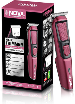 NOVA NHT 1134 Trimmer 120 min  Runtime 4 Length Settings(Black, Maroon)