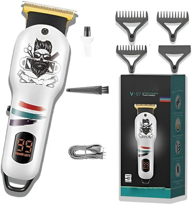 Frinzoo Rechargeable Hair Cutter with Self-Sharpening Blade System Trimmer 120 min  Runtime 3 Length Settings(White)