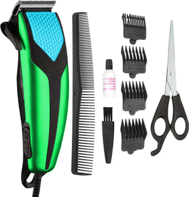 Crostal Powerful Corded Salon Electric Hair Clipper Trimmer For Men Fully Waterproof Trimmer 0 min  Runtime 4 Length Settings(Green, Black, Grey)