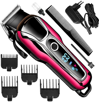 Crostal New Barber Shop Hair Clipper USB Rechargeable Cordless Trimmer Fully Waterproof Trimmer 120 min  Runtime 4 Length Settings(Pink, Black, Gold)