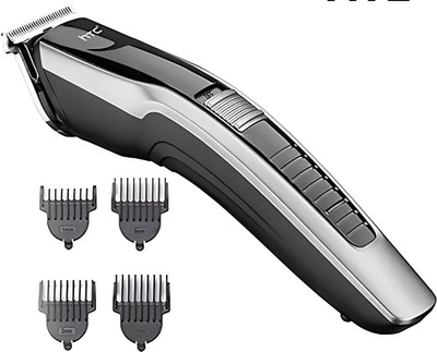 HTC Rechargeable Trimmer for MEN/WOMEN Fully Waterproof Trimmer Trimmer 90 min  Runtime 4 Length Settings(Black)