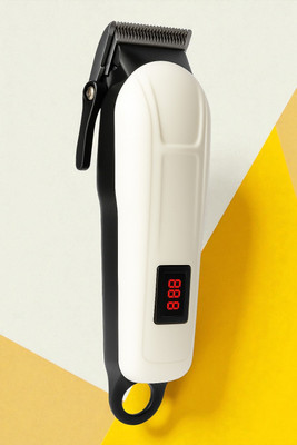 Shamsa A121 Cordless Hair & Beard Trimmer | 0.5mm Precision Cutting for Men’s Grooming Trimmer 240 min  Runtime 4 Length Settings(White)