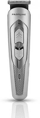 Profiline Men's Cordless Beard Trimmer Rechargeable, Precision Trimmer GM-6110 Trimmer 45 min  Runtime 1 Length Settings(Silver)