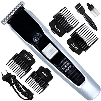 Rawnrich AT-538 Hair-..Trimmer Waterproof Trimmer 60 min Runtime 4 Length Settings Trimmer 60 min  Runtime 4 Length Settings(Silver, Black)