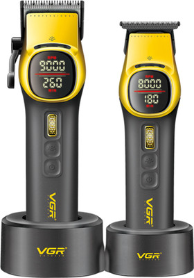 VGR V-885 S2 Rotafinity Pro 2 in 1 Barber Set, Clipper Trimmer 300 min  Runtime 19 Length Settings(Gold, Black)