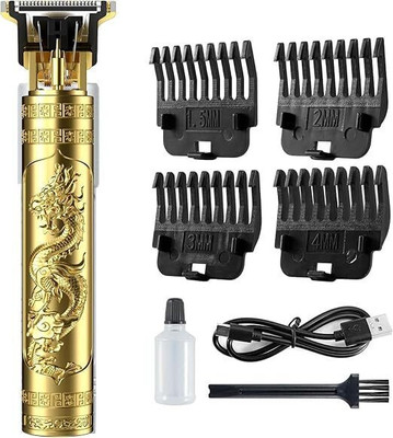 GURUMU T9 Vintage USB Rechargeable Cordless Electric Beard Trimmer Hair Clippers G59 Trimmer 60 min  Runtime 4 Length Settings(Gold)