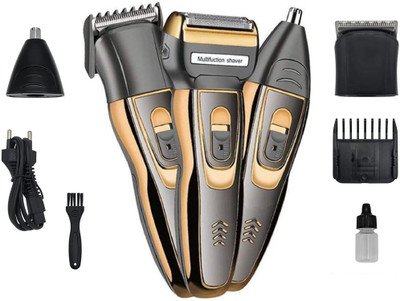 Geemy GM-595 Rechargeable 3 in 1 Personal Nose Trimmer, Shaver 3 W, 60 minutes use Trimmer 60 min  Runtime 3 Length Settings(Multicolor)
