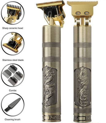 Totthar Professional Vintage Style with 0.5-4mm Trim Range lite14 Trimmer 60 min  Runtime 4 Length Settings(Gold)
