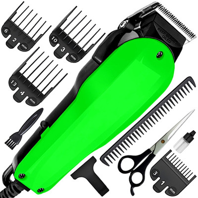 ElegantEdges Men Low Sound Professional J8 Titanium Wired Hair Clipper Razor Beard Moustache Fully Waterproof Trimmer 0 min  Runtime 7 Length Settings(Blue)
